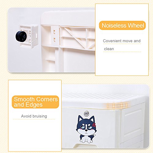Nafenai Plastic Kids'Closet Wardcode Storage with 4 Drawers and 2 Cabinets for Clothes Toys