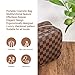 Rocket 92 Creations Checkered Makeup Bag for Women - Portable Multifunctional Cosmetic Bag - Toiletries Organizer Pouch with Zipper - Perfect for Makeup Tools, Lipstick, Eyeshadow & Brushes, Brown
