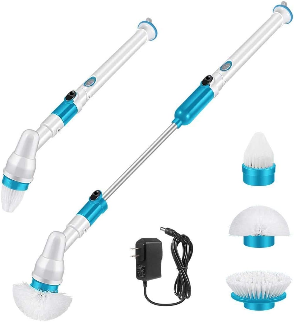 Spin Scrubber, 360 Cordless Tub and Tile Scrubber, Multi-Purpose Power Surface Cleaner with 3 Replaceable Cleaning Scrubber Brush Heads, 1 Extension Arm and Adapter,Your Exclusive Home Cleaning