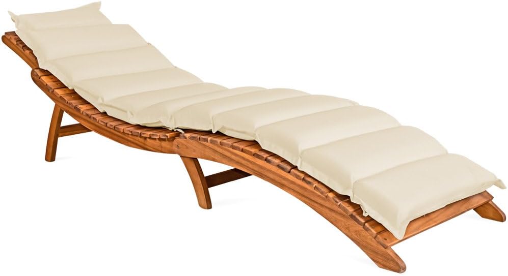 Coussin pour chaises longues couleur crème 7cm épaisseur avec