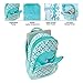 Reinforced Water Resistant School Backpack and Insulated Lunch Bag Set - Aqua Circle Link