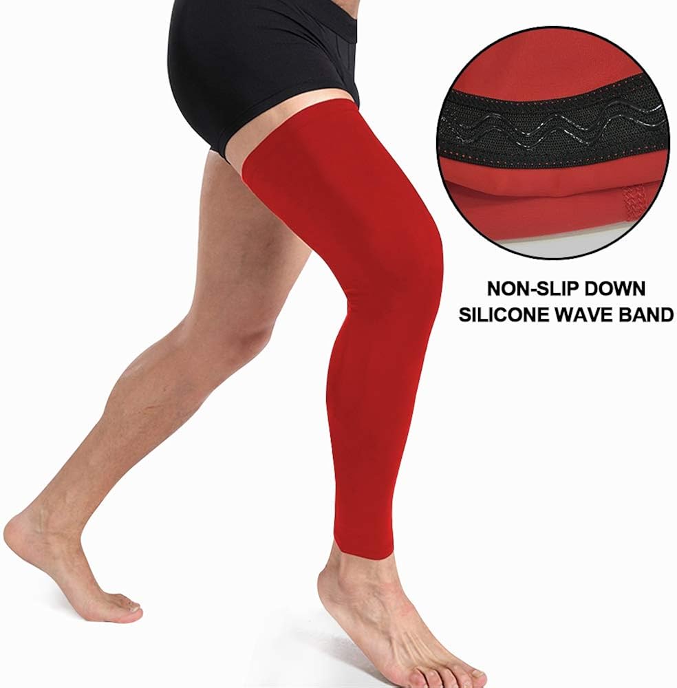 HuiYee Sports Compression UV Long Leg Sleeves for Running Basketball Football Cycling and Other Sports(3 Sizes, 1 Pair): Clothing