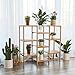 SONGMICS Bamboo Plant Stand, Bathroom Storage Rack, Customizable Flower Pots Holder, Multi-Purpose Display Rack, for Living Room, Balcony, Natural UBCB93Y