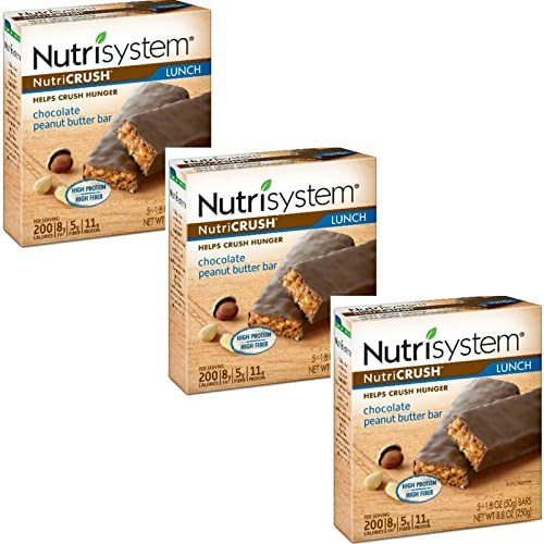 Nutrisystem NutriCrush Lunch Bars (Chocolate Peanut Butter, 5 ct, Pack of 3)