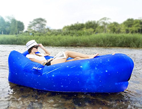 yeacar Inflatable Lounger Air Sofa, Portable Waterproof Indoor or Outdoor Inflatable Couch for Camping Park Hiking Travelling Picnics Pool Music Festivals and Beach Party - Thumbnail 2