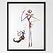 Dignovel Studios 11X14 Jack Skellington and Zero The Nightmare Before Christmas Inspired Watercolor Halloween Wall Artwork Print N402