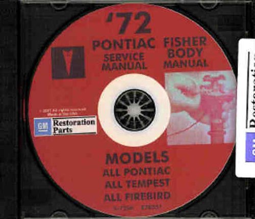 1972 PONTIAC FACTORY REPAIR SHOP & SERVICE MANUAL & FISHER BODY MANUAL CD - Catalina, Catalina Brougham, Bonneville, Grand Prix, GTO, Le Mans, Luxury Le Mans, Firebird, Trans Am, Formula, Esprit, Ventura II, Grand Ville, T37, GT37 - 72