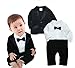 EGELEXY Baby Boys Tuxedo Wedding Romper and Jacket Formal Wear Suit 6-12months Black