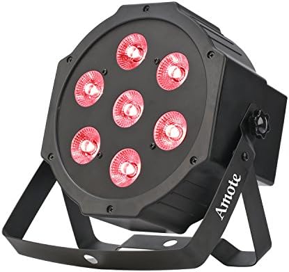 AMOTE DJ Lighting 7 x 10W 4-in-1 LED Stage Lights Par Can Lamp Controlled by IR Remote and DMX for Party Christmas Disco KTV Wedding Halloween with Mixing Color Wall Washer RGBW Effect