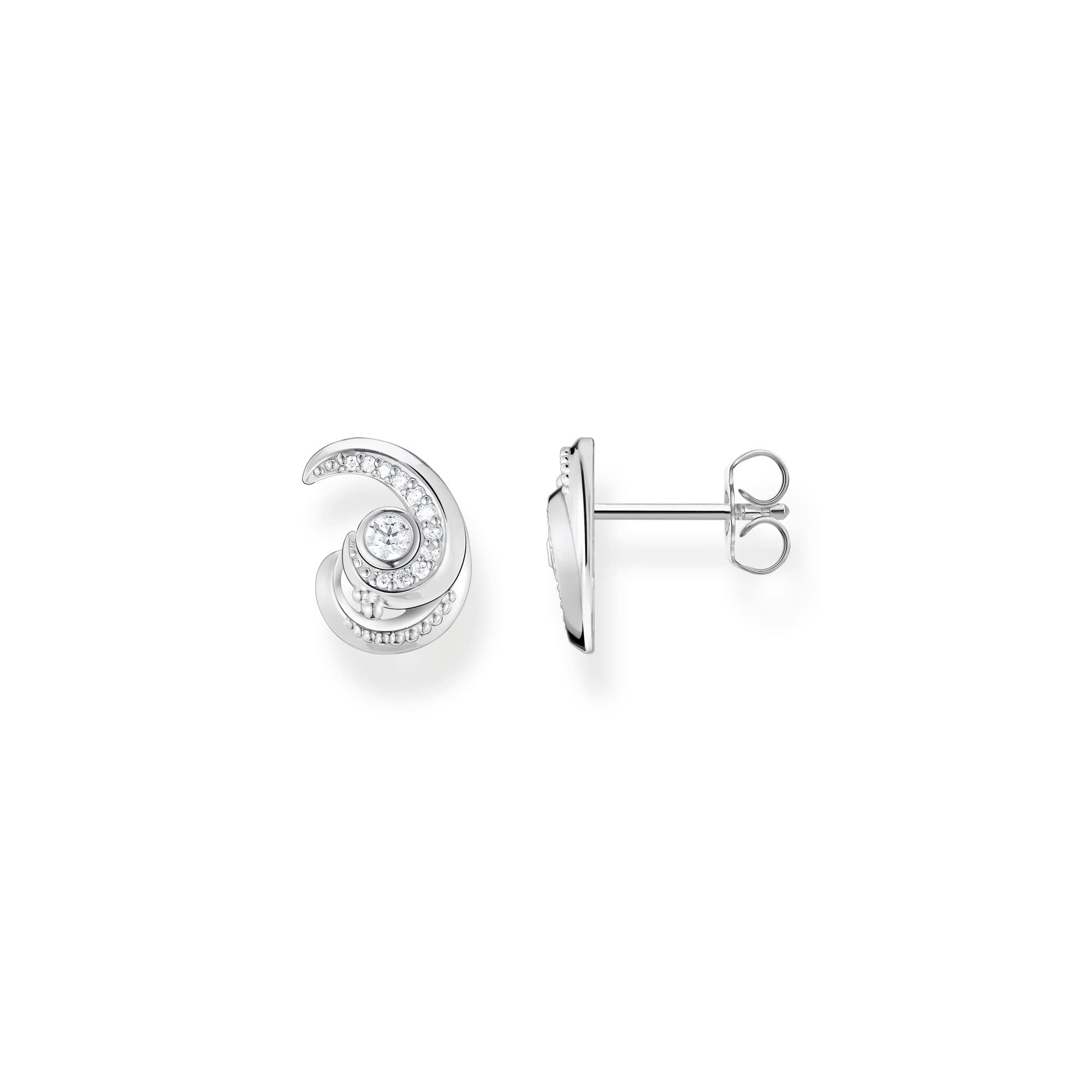 THOMAS SABO Women Ear studs wave with stones 925 Sterling Silver H2226-051-14