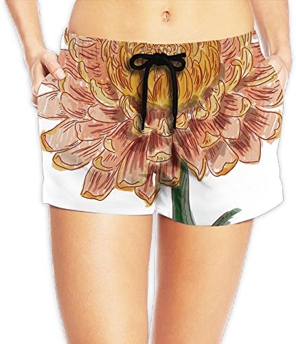 Blossom Of Orange Chrysanthemum Hot Sale Women's Shorts Beach Casual Polyester Elastic Waistband Hot Pants Beach Shorts