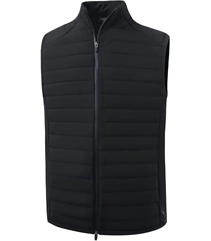 SWJGLITTR Men's Down Vest Male Collarless Lightweight Puffer Vest
