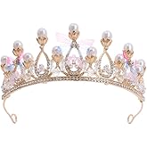 Kids Pink Crystal Tiara Girls Princess Costume Rhinestone Crown Headband Wedding Bridal Hair Accessories Birthday Communion Pageant Prom Halloween Christmas Cake Topper Dress Up Gift
