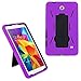 Galaxy Tab 4 7.0 2014 T230 Case, KIQ Shockproof Heavy Duty Dual-Layer Full-Body Rugged Kickstand Screen Protector Case Cover for Samsung Galaxy Tab 4 7-inch SM-T230 (Hybrid Black-in/Purple)