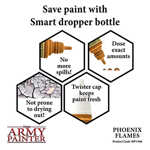 The Army Painter | Warpaint | Phoenix Flames | Hochpigmentierte Acrylfarbe auf Wasserbasis, geeignet für das Bemalen von Tabletop Miniaturen, Brettspielfiguren und Miniaturen zu RPGs Rollenspielen, WP1446 – Bild 4