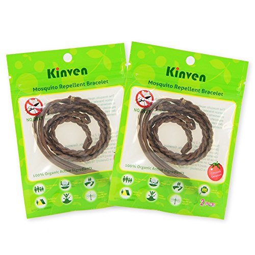 Kinven Original Mosquito Repellent Bracelet Natural DEET FREE Insect Repellent Bands, Anti Mosquito up to 360Hrs Protection Outdoor and Indoor, for Adults & Kids, 12 bracelets, Color Brown
