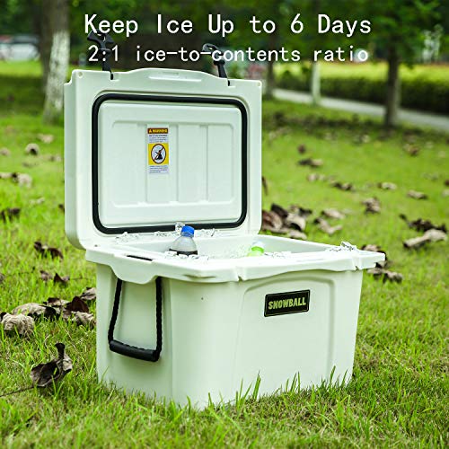 Snowball Hard Camping Coolers, Insulation Ice Chest, White1, 37QT1