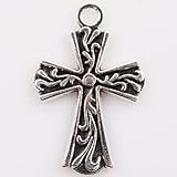12pcs Charms Vintage Silver Cross Alloy Findings