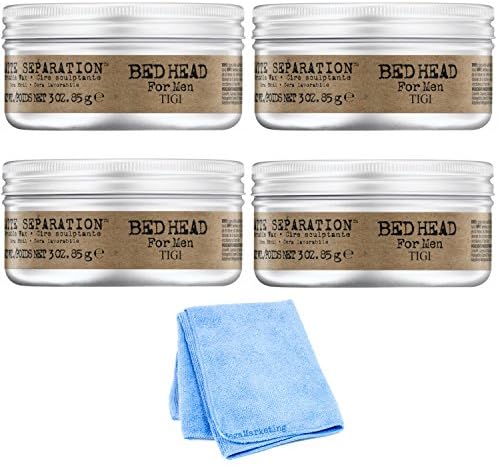 TIGI Bed Head B for Men Matte Separation Workable Wax, 3 Ounces, 4-Pack with Wash Cloth