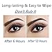 Liquid Tattoo Eyebrow Pen With Four Tips, Long-lasting Waterproof Gel for Eyes Makeup Brow Pen-Brown