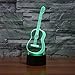 3D Illusion Night Light Lamp - Guitar Decor 3D Illusion Lamp with USB Port 7 Color Changing Lamp LED Night Light - Musical Lights Instruments Party Decoration Touch Lamp Gifts For Guitar Lovers