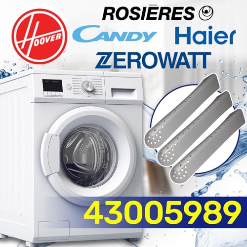 3 x Washing Machine Drum Paddle 270 x 61 x 42 mm with Original Code 43005989 for Candy for Haier for Hoover for Rosieres for Zerowatt MONTERAL