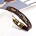 Ikevan 1PC New Men's Braided Leather Stainless Steel Cuff Bangle Bracelet Wristband
