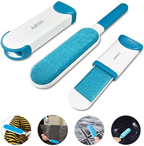 Lint Remover Brush, AIRSO Reusable Pet Dog Hair Remover with Self-Cleaning Base and Travel Size Double Side Fur Brush Removes Dog &amp; Cat Hair from Clothes &amp; Furniture