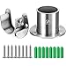 Hestya Stainless Steel Closet Pole Sockets Rod Socket Flange Set Rob Support Flange Holder, Easy Installation or Removal (U-O Shape)