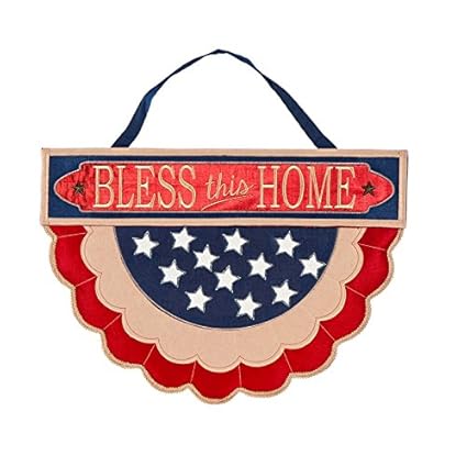 Amazon Com Evergreen Door Hanger Set Patriotic Bunting Door