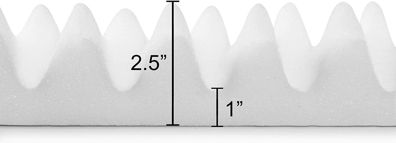 Vaunn Medical Egg Crate Convoluted Foam Mattress Pad - 2.5" Thick EggCrate Mattress Topper (Standard Twin Bed 38" x 75" x 2.5") - Made in USA: Health & Personal Care