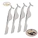 Teenitor False Eyelash Applicator, Fake Eyelash Applicator, Heave Duty Eyelash Tweezer Applicator 4 pcs A Set