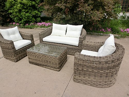 Froschkönig24 Garnitur Polyrattan Cremona Gartenloung Loungemöbel Gartengarnitur – Bild 6