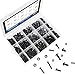 Glarks 510Pcs M3 M4 M5 Alloy Steel Button Head Socket Cap Bolts Screws with Nuts Assortment Kit, Black Oxide Finish(Button Head)