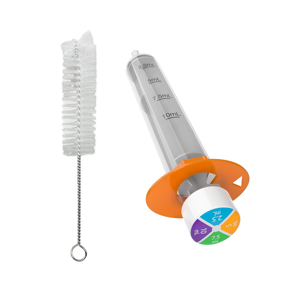 Photo 1 of EZY DOSE Kids Baby Oral Syringe & Dispenser with Cleaning Brush, True Easy Design for Liquid Medicine, Easy to Administer, Accurate Dosing, 10 mL/2 TSP Color Coded, BPA Free