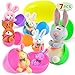 Pre-Filled Easter Eggs with Plush Bunny, Jumbo 7” Bright Colorful Easter Eggs Prefilled with Variety Plush Bunnies Combo Set