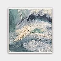 Framed Canvas Wall Art Abstract Color Painting Canvas Prints Home Artwork Decoration for Living Room,Bedroom - 16x16 inches
