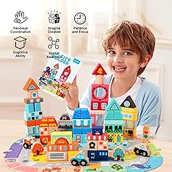 Mideer Kids Wooden Building Blocks Set - 100 Pieces
