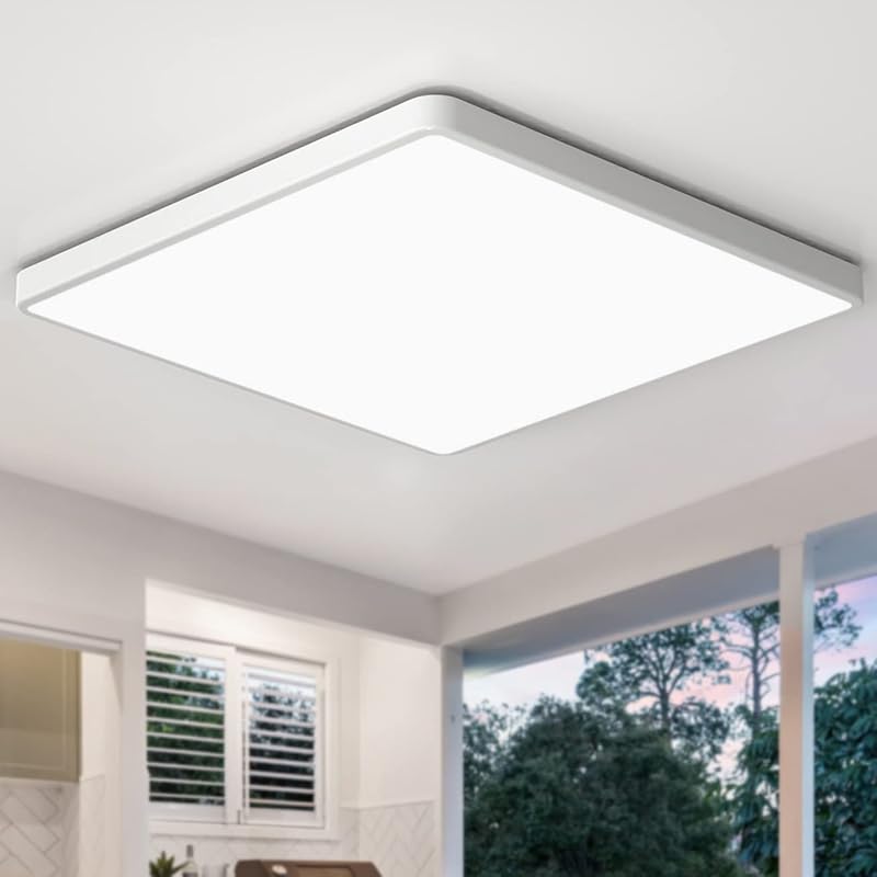 zemty 36W LED Ceiling Light 3240LM IP44 Daylight White Square Flush Mount
