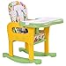 Costzon Baby High Chair, 3 in 1 Convertible Play Table Set, Booster Rocking Seat with Removable Feeding Tray, 5-Point Harness, Lockable Wheels (Yellow)