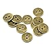 HOUSWEETY 100PCs Bronze Tone 2 Holes Sewing Metal Buttons 11mm(3/8