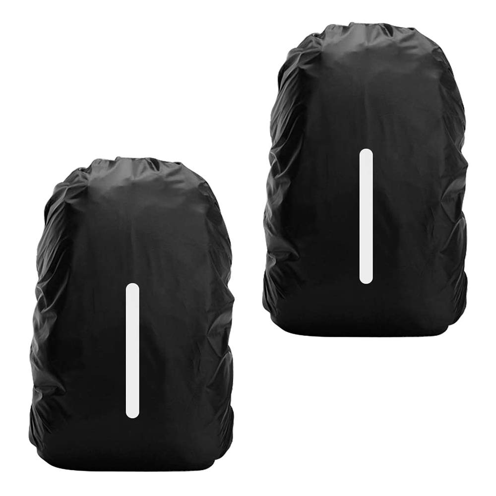 ZEWENWENHUA 2 Pack Waterproof Backpack Cover Rucksack Covers Waterproof with Reflective for Hiking Camping Traveling Cycling Anti-dust/Anti-Theft//Outdoor Activities(M (30-40L)