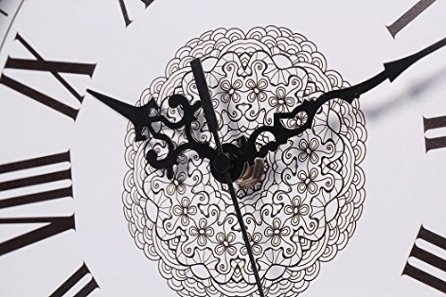 Bien-Zs Silent Non-ticking Round Wall Clocks 12 Inch Decorative Battery Operated Roman Numeral Wall Clock for Home Kitchen Living Room White - Thumbnail 3