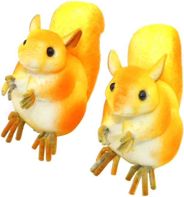 Namvo Squirrel Ornament Garden Figure - Frost Proof Indoor or Outdoor Shed Patio Decor 6.5 * 7 * 4cm, Gelb,braun - Image 3