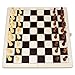 Wooden Chess Set - Classic Strategy Game Folding Board - Staunton Style Pawns (Brown/Tan) - Natural Wood Pieces - 14