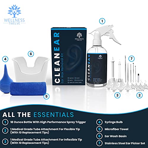 CLEANEAR Ear Wax Removal Kit Medical Grade RX Ear Wash System Ear