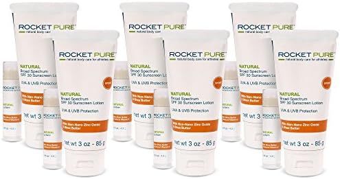 3 Ounce Natural SPF 30 Sunscreen With Lipbalm Combo Pack. Broad Spectrum UVA &amp; UVB Protection, Non-Nano Zinc Oxide. Natural, Fragrance and Chemical Free. (6 Pack)
