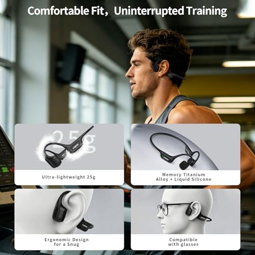 Bone Conduction Air Conduction Headphones, IP68 Swimming Headphones 32GB | Open-Ear Wireless Underwater Headphones with Bluetooth 6.1, ENC Noise Reduction and MP3 Player for Swimming, Sports ,Fitness