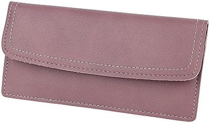 Simple Credit Card Wallet with Button Snap Closure (Purple)