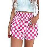 Women's Checkered Shorts Elastic Waist Gingham Pajama Lounge Sleep Y2K Plaid Pj Shorts 2026 Summer Beach Bottoms